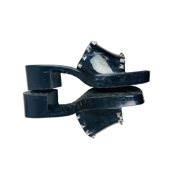 Nicole Miller Womens Block Heels Slip On Sandals Studded Black Size 10 - Picture 3 of 8